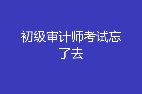 初级审计师考试忘了去