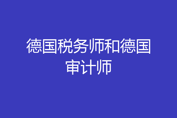 德国税务师和德国审计师
