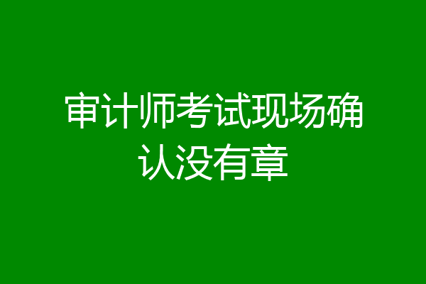 审计师考试现场确认没有章
