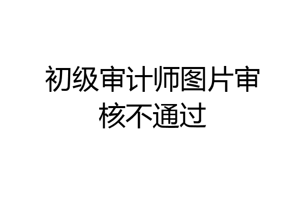 初级审计师图片审核不通过
