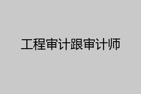 工程审计跟审计师