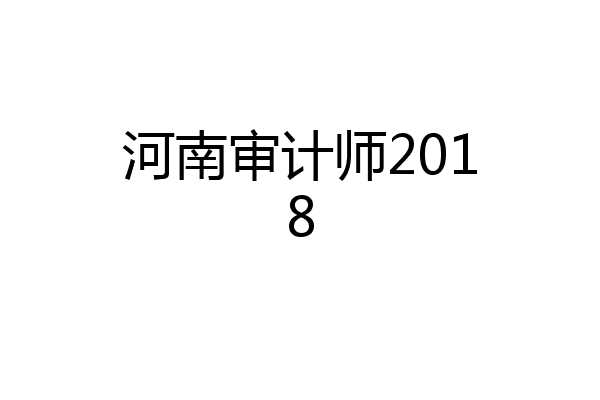 河南审计师2018