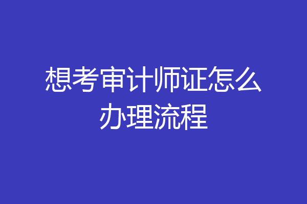 想考审计师证怎么办理流程