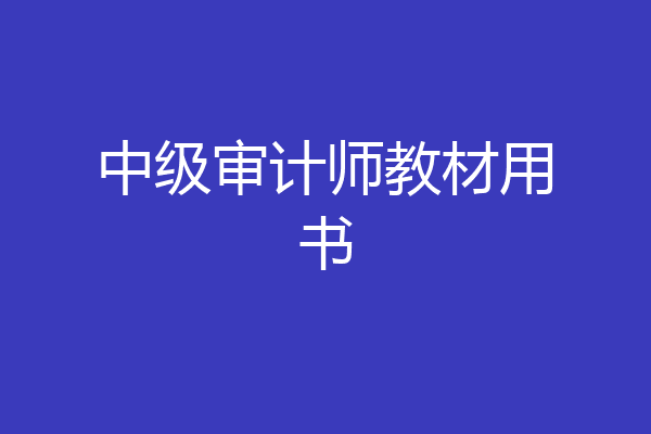中级审计师教材用书