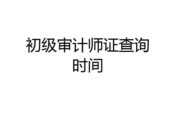 初级审计师证查询时间