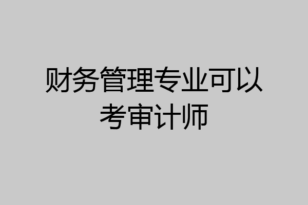 财务管理专业可以考审计师
