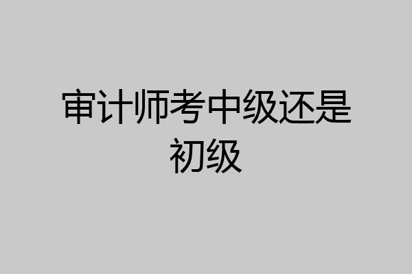审计师考中级还是初级