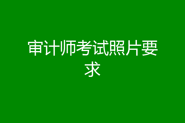 审计师考试照片要求