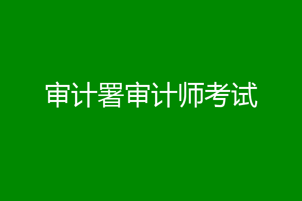 审计署审计师考试