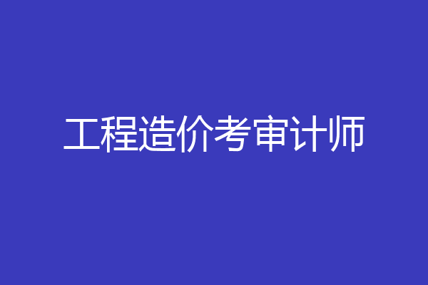 工程造价考审计师