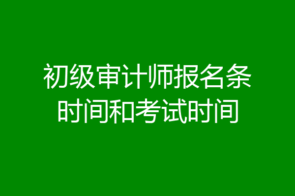 初级审计师报名条时间和考试时间