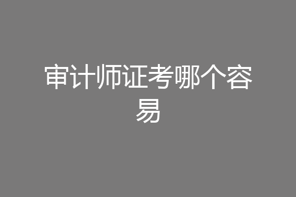 审计师证考哪个容易