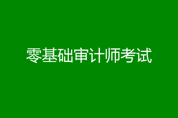 零基础审计师考试
