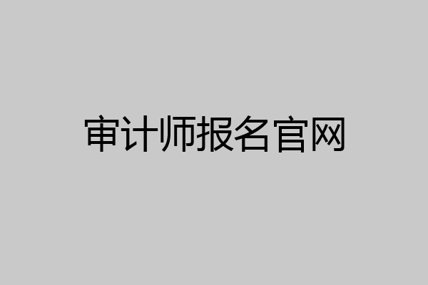 审计师报名官网