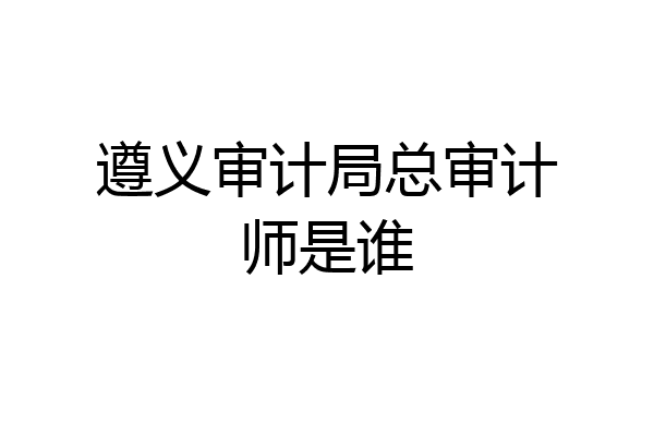 遵义审计局总审计师是谁