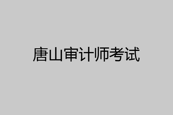 唐山审计师考试