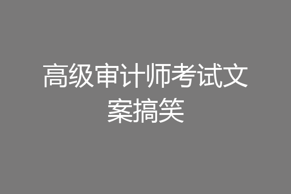 高级审计师考试文案搞笑