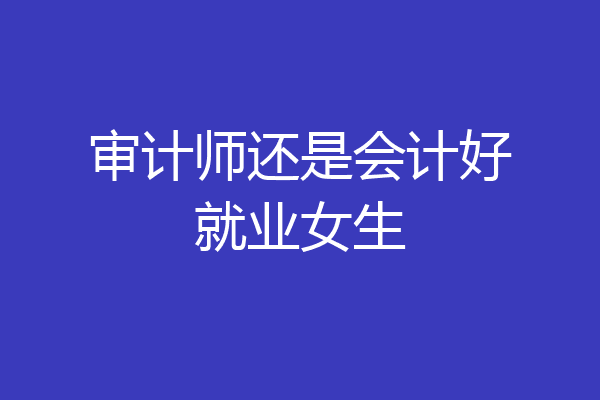 审计师还是会计好就业女生