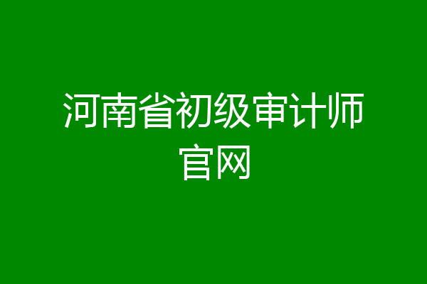 河南省初级审计师官网