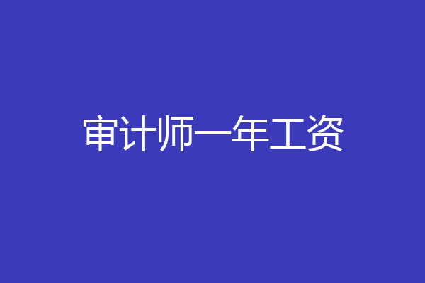 审计师一年工资