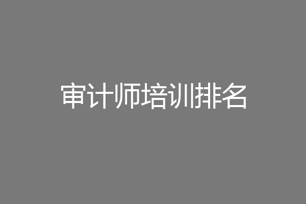 审计师培训排名