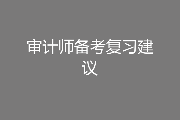 审计师备考复习建议