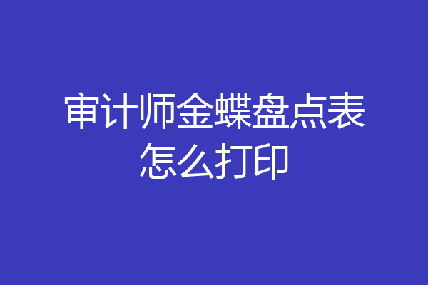 审计师金蝶盘点表怎么打印