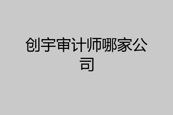 创宇审计师哪家公司