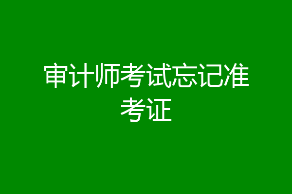 审计师考试忘记准考证