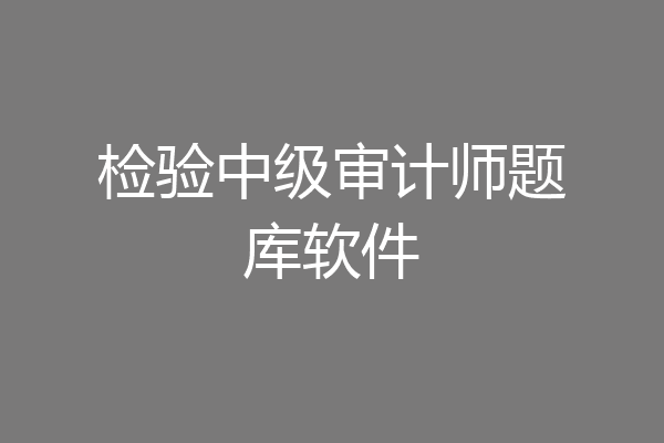 检验中级审计师题库软件