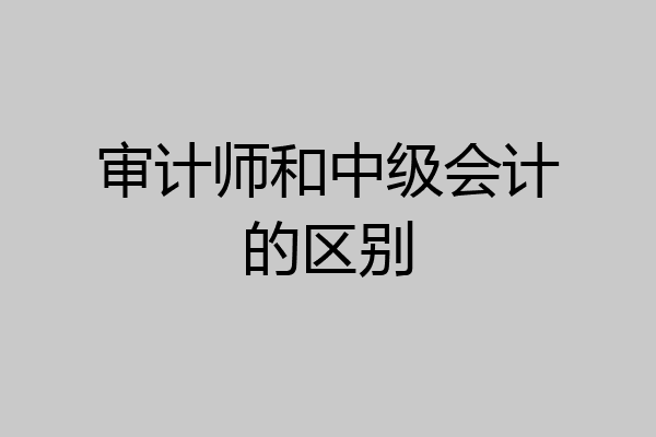 审计师和中级会计的区别