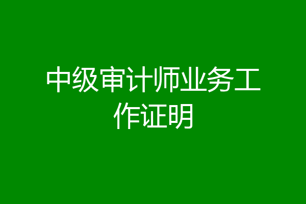 中级审计师业务工作证明