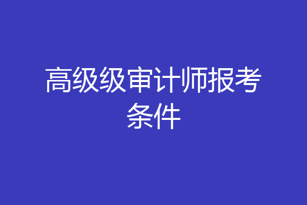 高级级审计师报考条件