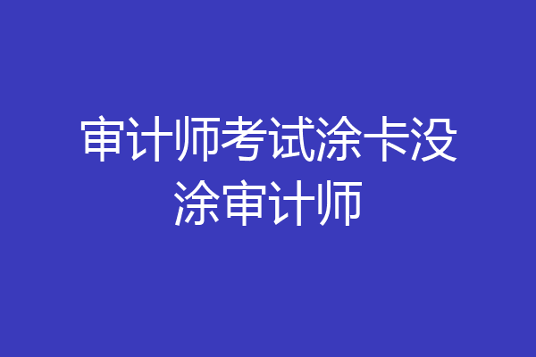 审计师考试涂卡没涂审计师