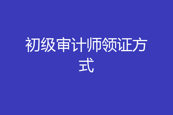 初级审计师领证方式