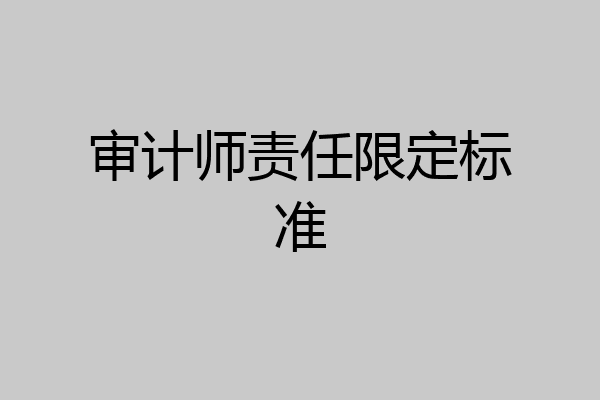 审计师责任限定标准