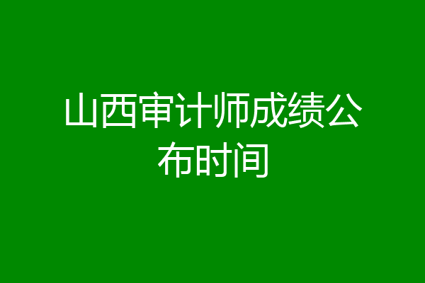 山西审计师成绩公布时间