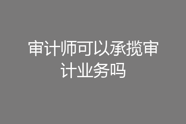 审计师可以承揽审计业务吗