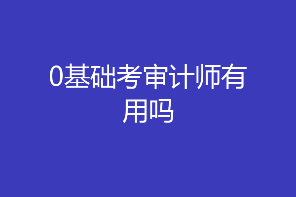 0基础考审计师有用吗