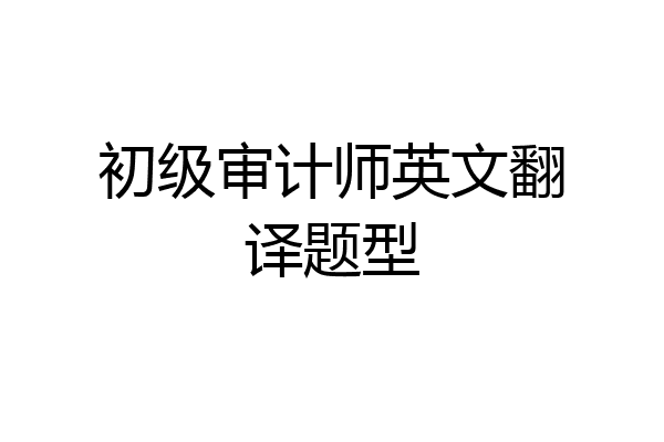 初级审计师英文翻译题型