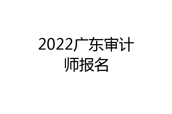 2022广东审计师报名