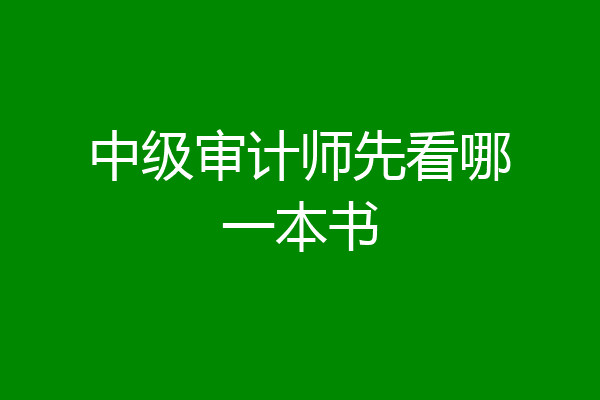 中级审计师先看哪一本书