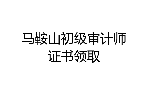 马鞍山初级审计师证书领取