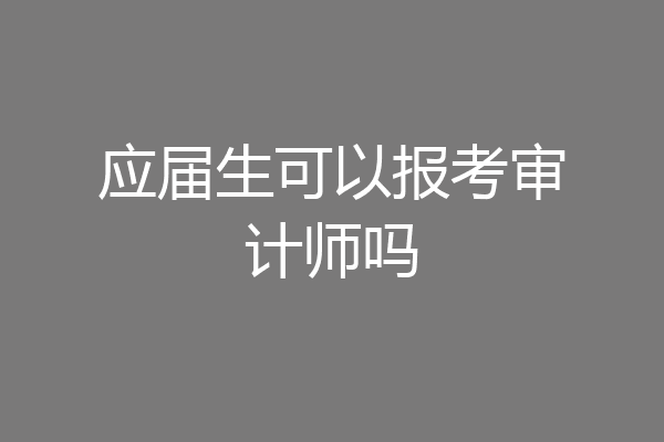 应届生可以报考审计师吗