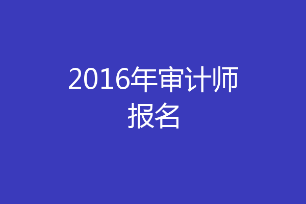 2016年审计师报名
