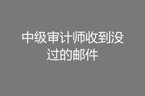 中级审计师收到没过的邮件