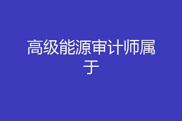 高级能源审计师属于