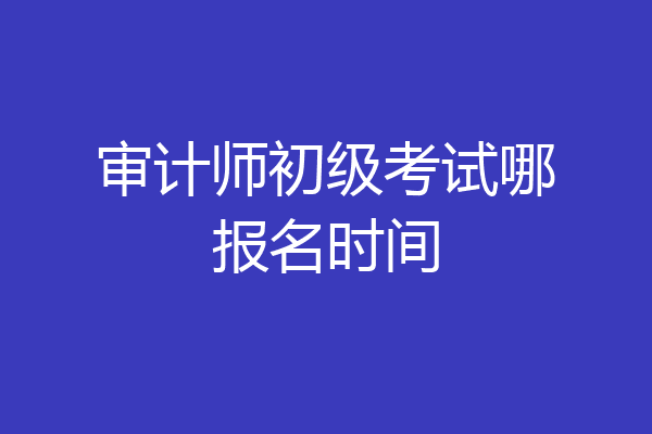 审计师初级考试哪报名时间