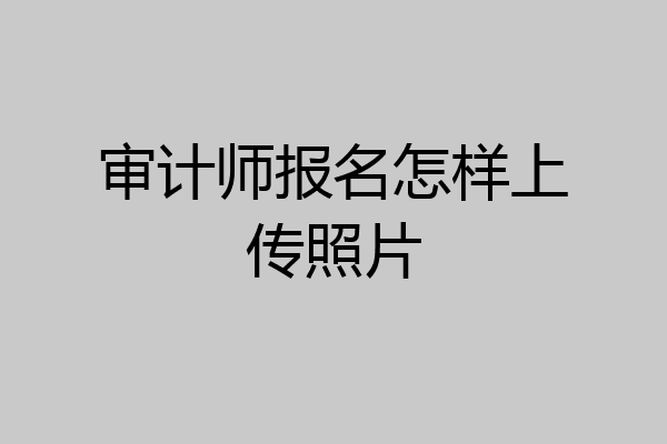 审计师报名怎样上传照片