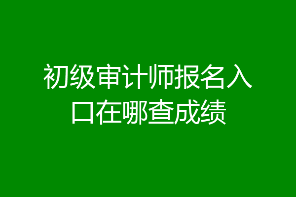 初级审计师报名入口在哪查成绩